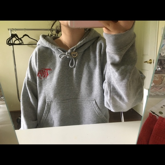 Tna grey cropped hoodie